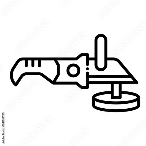 Angle Grinder Tool Line Art Icon