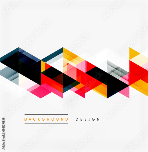 Free Download Abstract geometric shapes create vibrant zigzag pattern. Bright colors overlap, forming modern design element. Minimalist style. - GFXLoad