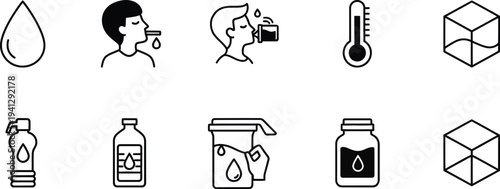 Hydration and temperature icons