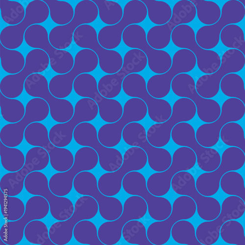 This contemporary patterned material boasts a gourd shape and is available in purple and light blue.