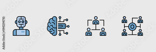 Minimalist AI and task automation icons – Perfect for clean app design, software icons, or artificial intelligence branding.