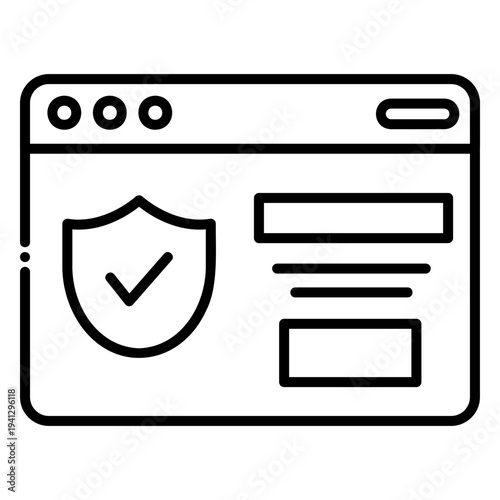 Secure Website Browser with Shield and Check Mark