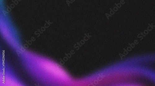Vibrant purple and blue aurora light waves on dark grainy background