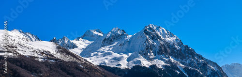 The Pyrenees with snow on the peaks, Hautes-Pyrénées, Occitanie, France