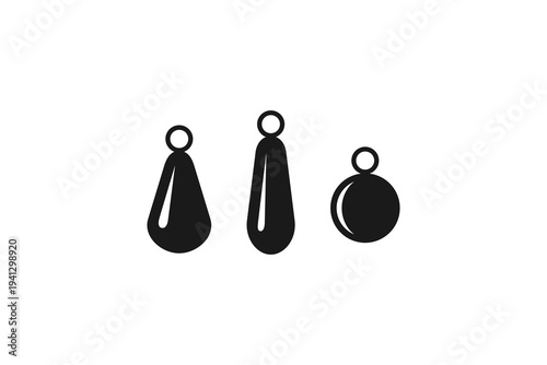 Various shapes of fishing lead sinkers and weights