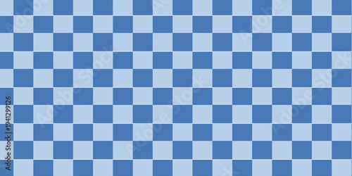 Checkerboard retro 70s, 90s groovy pattern. Seamless pattern blue, green and white checkered plaid background