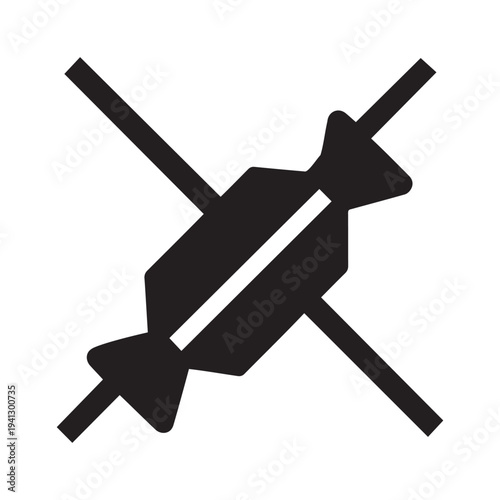 Sugar free candy icon with cross