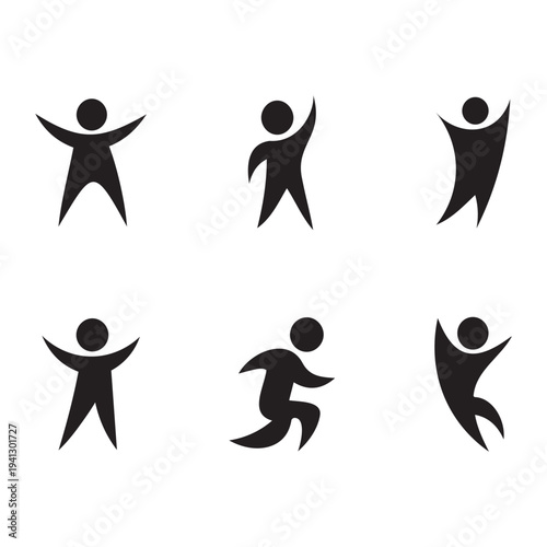 People Abstract Vector Icon Set