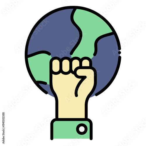Fist Holding Earth: Symbol of Environmental Activism and Power
