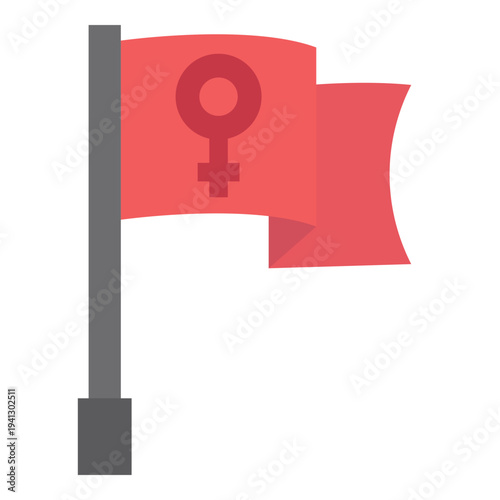 Feminist Flag Icon Symbolizing Women's Rights and Empowerment