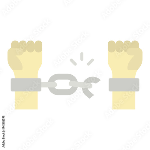 Freedom Concept: Hands Breaking Chains Illustration
