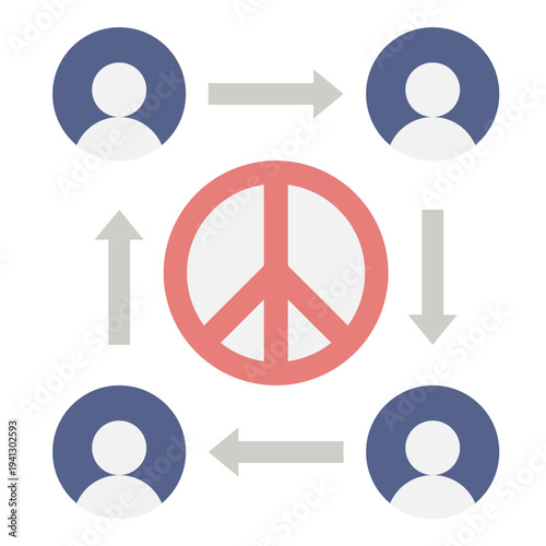 Social Media Peace Symbol Connection