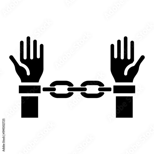 Shackled Hands Symbolizing Slavery and Human Trafficking