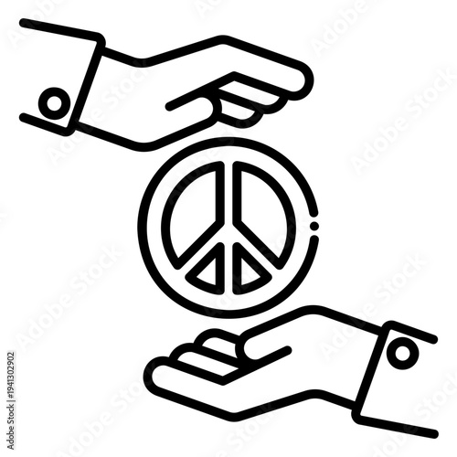 Peace Symbol Being Passed Between Two Hands