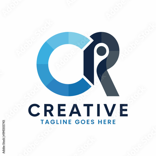 This creative logo utilizes playful letters C and R in a stylistic manner, reflecting innovation and creativity, making it suitable for creative agencies or design firms.