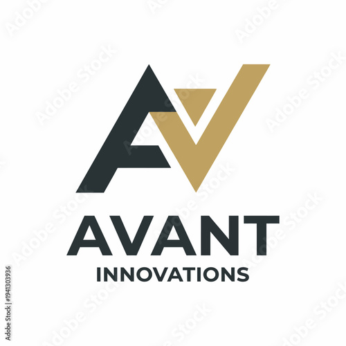 The logo features geometric shapes and a blend of modern and classic elements, representing innovation, creativity, and a forward-thinking approach for avant-garde companies.