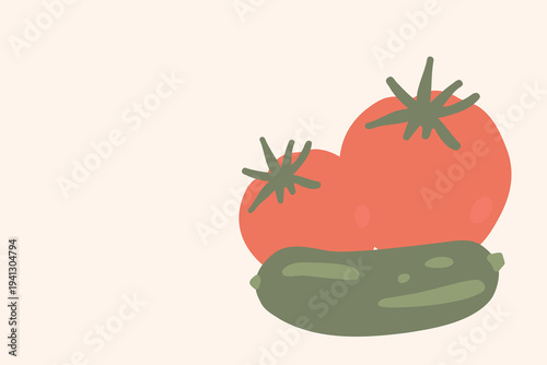 Art & Illustration Vegetable Mix Vector Illustration for Healthy Food Banner and Stickers
