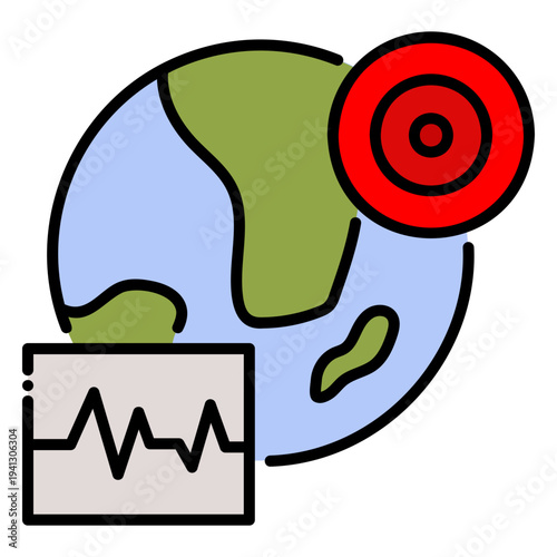 Earthquake Icon: Global Seismic Activity Illustration