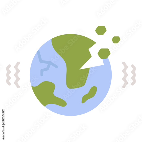 Earthquake Disaster Impact on Earth Illustration