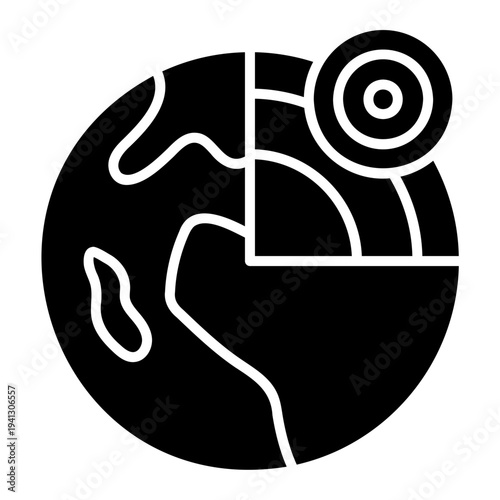 Global Earthquake Icon: Seismic Activity Vector Design