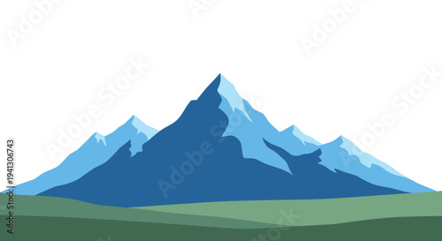 Stylized mountain range illustration with peaks and gradient shading on a white background