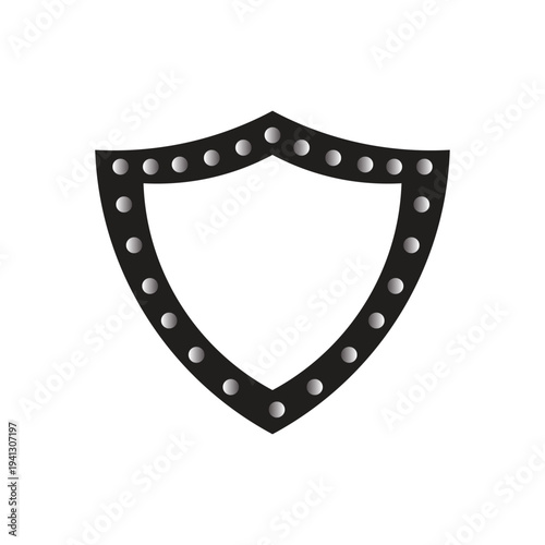 Red shield outline vector icons set, blank heraldic badge frames, protective security emblem borders, minimalist geometric crest shapes for logo design and branding.