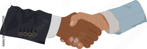 Handshake of two business men vector design isolated on background after their partnership, agreement, cooperation, and successful deal .