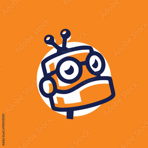 Robot face icon vector illustration