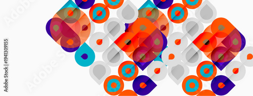 Fotografie Abstract colorful shapes overlap, creating dynamic visual texture