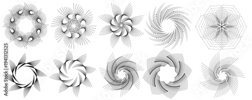Abstract Radial Line Spirals