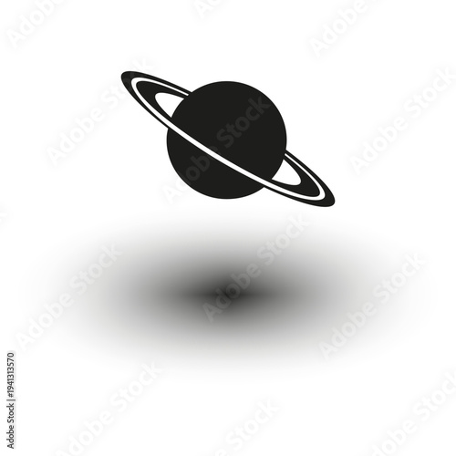 Extraordinary planet symbols. Magnificent saturnian orbits. Sophisticated Vector icons. Professional celestial bodies.