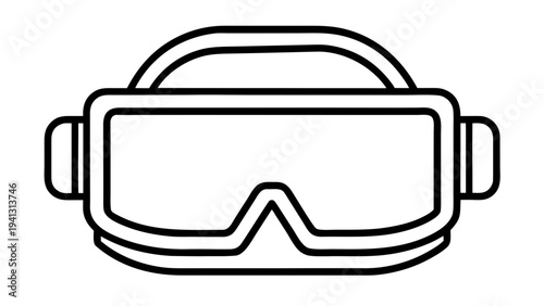 VR Goggles Vector Icon — Minimalist Virtual Reality Headset Outline for Tech & Gaming
