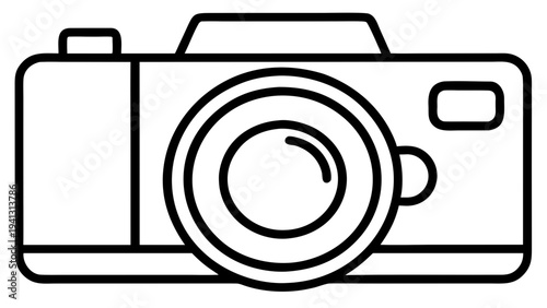 Minimalist Camera Vector Icon — DSLR Outline for Photography, Media & Design

