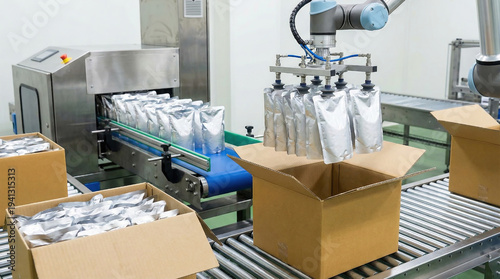 Food packaging process takes place in a logistics facility specializing in agriculture products