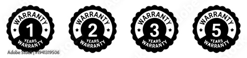 warranty years guarantee badge icon set