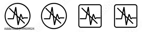 audio noise reduction cancellation icon set