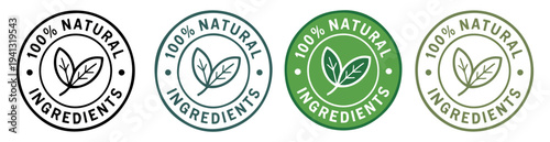 natural ingredients organic product seal icons