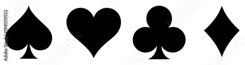 playing card suit icons spade heart club