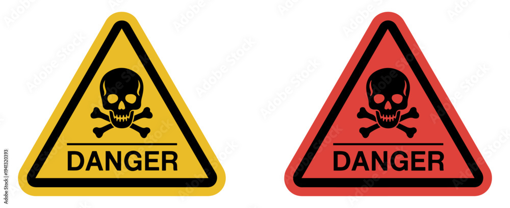 Obraz premium skull and crossbones danger warning icon vector