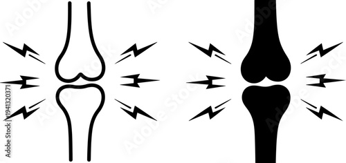 knee joint pain icon bone inflammation
