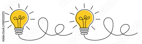 creative idea light bulb icon set