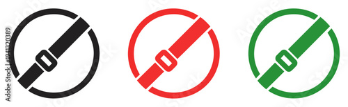passenger seatbelt safety warning icon set