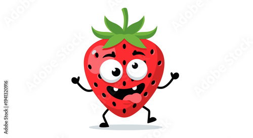 Cartoon strawberry character vector