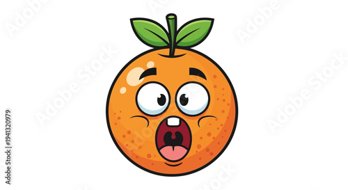 Cartoon orange character with surprised expression vector