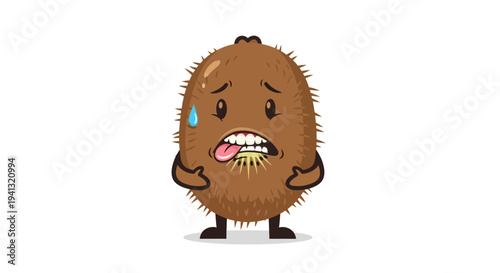 Cartoon kiwi fruit character vector