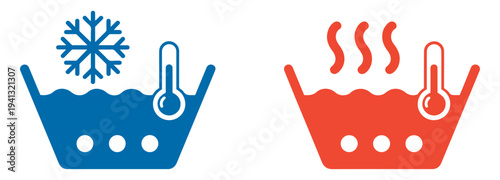 hot cold water icon set