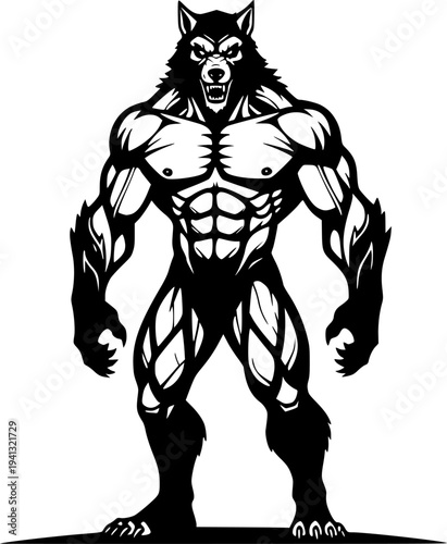 Professional Werewolf Creature Silhouette Set - Lycan Monster and Howling Beast Vector