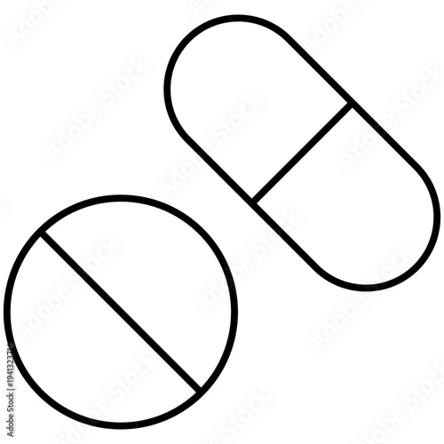 pill and capsule drugs icon