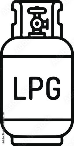 LPG gas cylinder vector icon isolated on white background