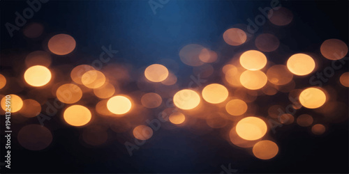 A glowing celebration of bright gold and orange bokeh lights creates a blurred Christmas holiday background with shiny defocused sparkles for a festive night party